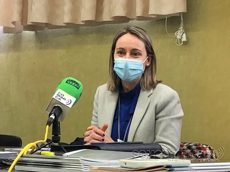 Paula Uría, directora xeral de Planificación Enerxética e Recursos Naturais, na visita a Valdeorras o 23 de febreiro de 2021