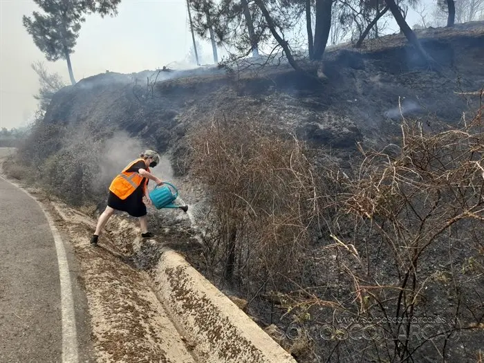 O incendio en Castro de Vilariño, Vilariño, Soulecín, Viloira, Santigoso, Candís e medios de emerxencia (1)
