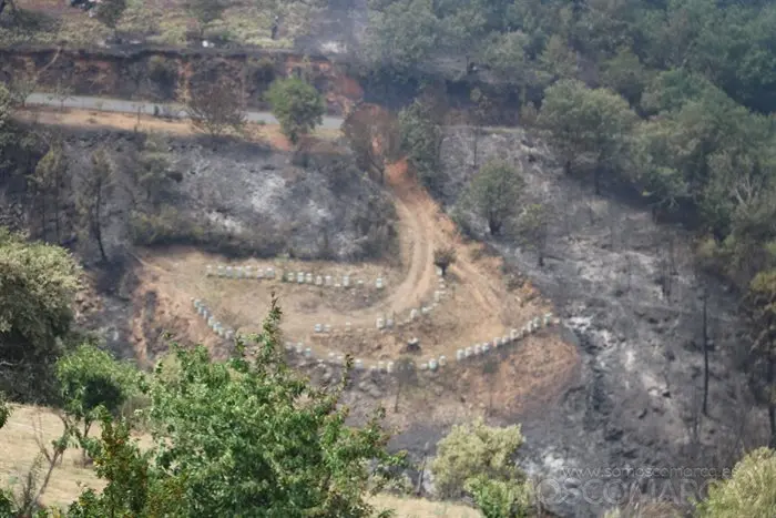 O incendio en Castro de Vilariño, Vilariño, Soulecín, Viloira, Santigoso, Candís e medios de emerxencia (30)