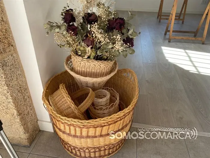 Objetos realizados en el taller de cestería