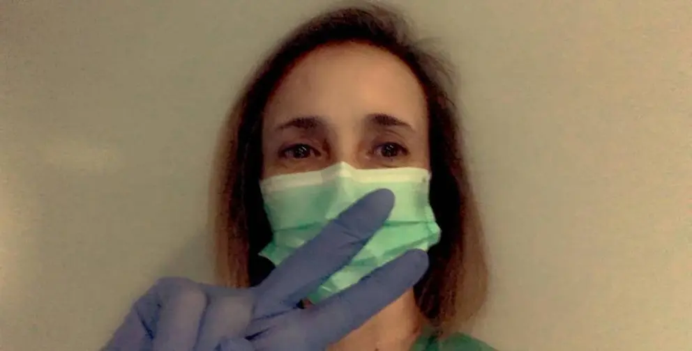 Marivi dispuesta a comenzarr la jornada y hacer frente a la Covid-2019
