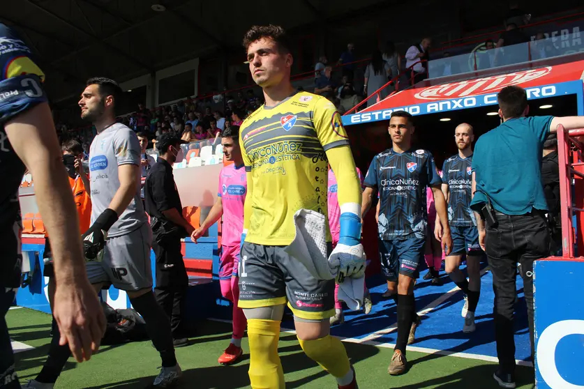 Aitor Arias, antes del partido del play-off de ascenso de la pasada temporada
