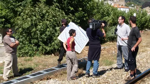 Un momento da rodaxe de «Apartado 12», na Rúa no 2006