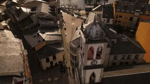 Iglesia de San Mauro de O Barco a vista de dron