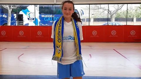 Anxela con la Selección Gallega de Fútbol Sala (1)