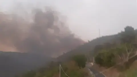 Incendio en Carballal provocado por un rayo (1)
