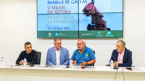 Ás -11.00 horas: Presentación do Certame Celtibérico de Bandas de Gaitas, o Serán da Seitura e a Noite Celta de Manzaneda.- O vicepresidente segundo da Deputación, César Fernández, intervén na presentación do XIII Certame Celtibérico de Bandas de Gaitas, o V Serán da Seitura e a Noite Celta de Manzaneda, que se celebrarán en Manzaneda o 30 e 31 de xullo. O vicepresidente estará acompañado polo alcalde de Manzaneda, Amable Fernández, o director da estación de montaña de Manzaneda, Víctor Manuel Picos e polo director da Escola e a Real Banda de Gaitas da Deputación, Xosé Lois Foxo.
