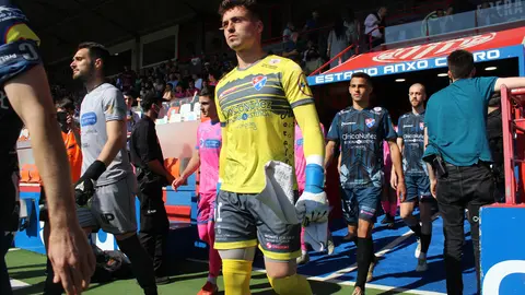 Aitor Arias, antes del partido del play-off de ascenso de la pasada temporada
