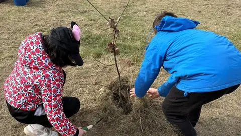 El Rosal impulsa la reforestación con escolares en zonas afectadas por los incendios en Ponferrada