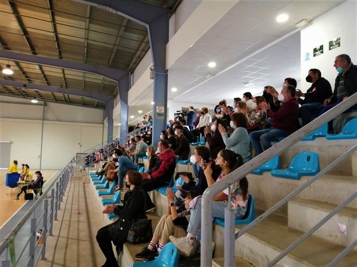 Ambiente en el pabellón durante un partido. Cedida