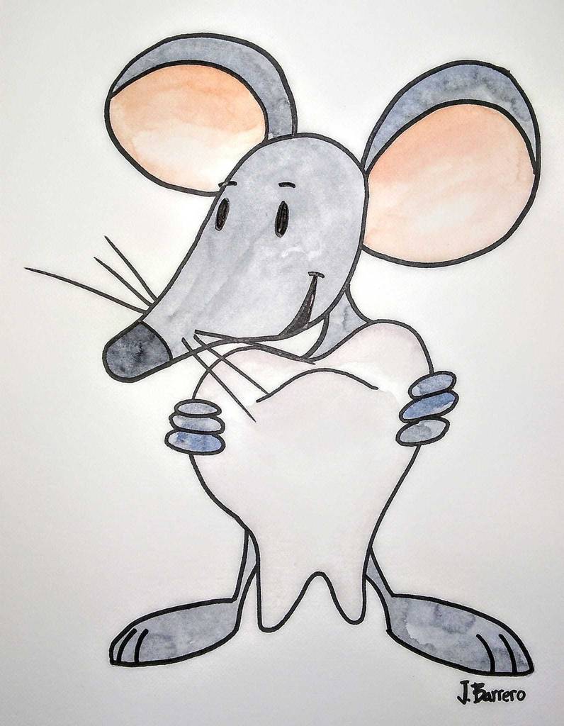 Dibujo del Ratoncito Pérez realizado por el artista zamorano Juan Barrero