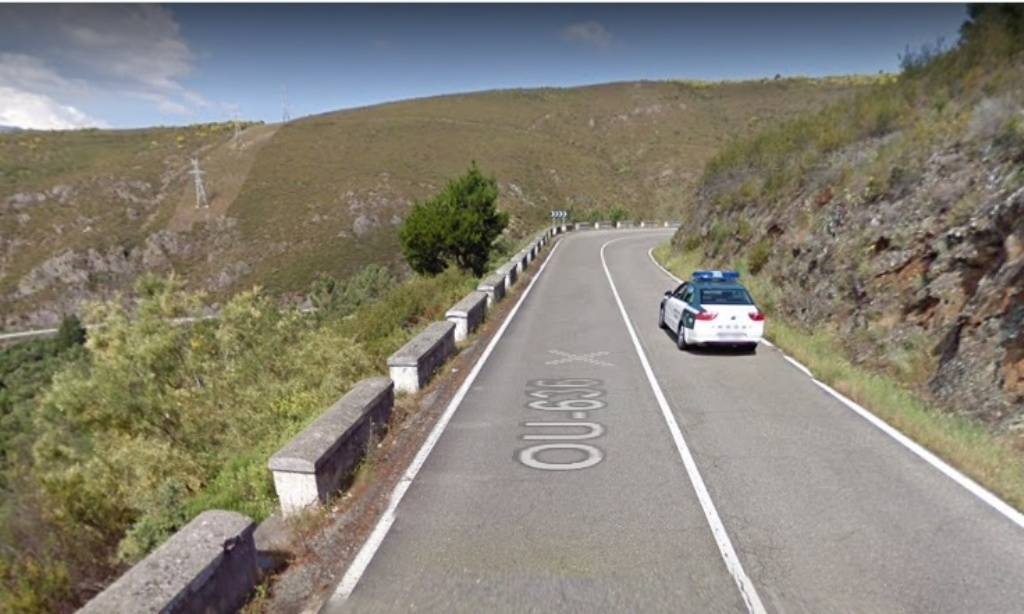Imagen de Google maps dela OU-536 a su paso por la provincia de Lugo