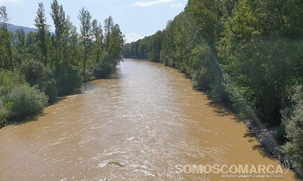 Turbidez del río Sil a su paso por O Barco el 25 de junio de 2020
