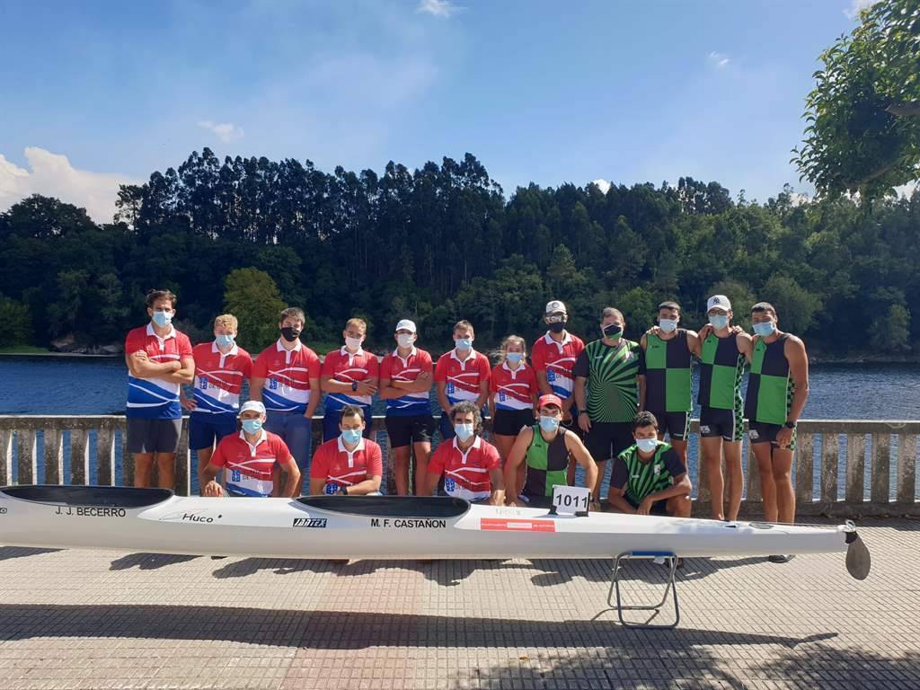 Participantes del Fluvial Barco y Fluvial de Allariz en el Descenso Miño de Tui 2020